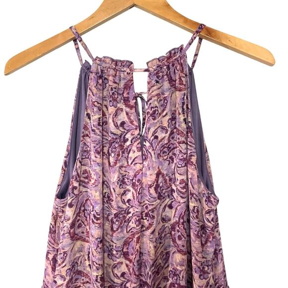 ANTHROPOLOGIE DREW Women’s Purple and Tan Paisley Mini Dress medium - Picture 5 of 5